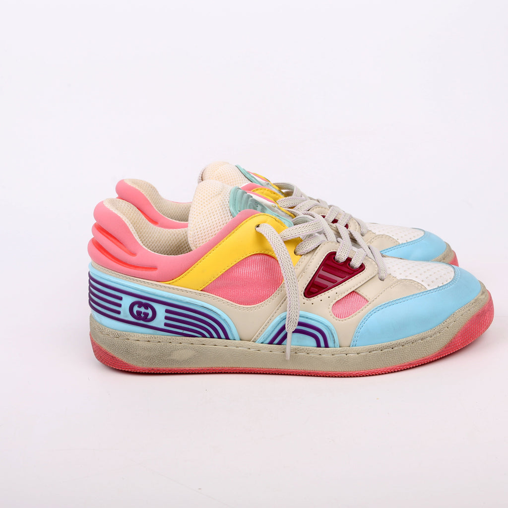 Gucci Basket Low Top Sneakers Size 38 Multicolor