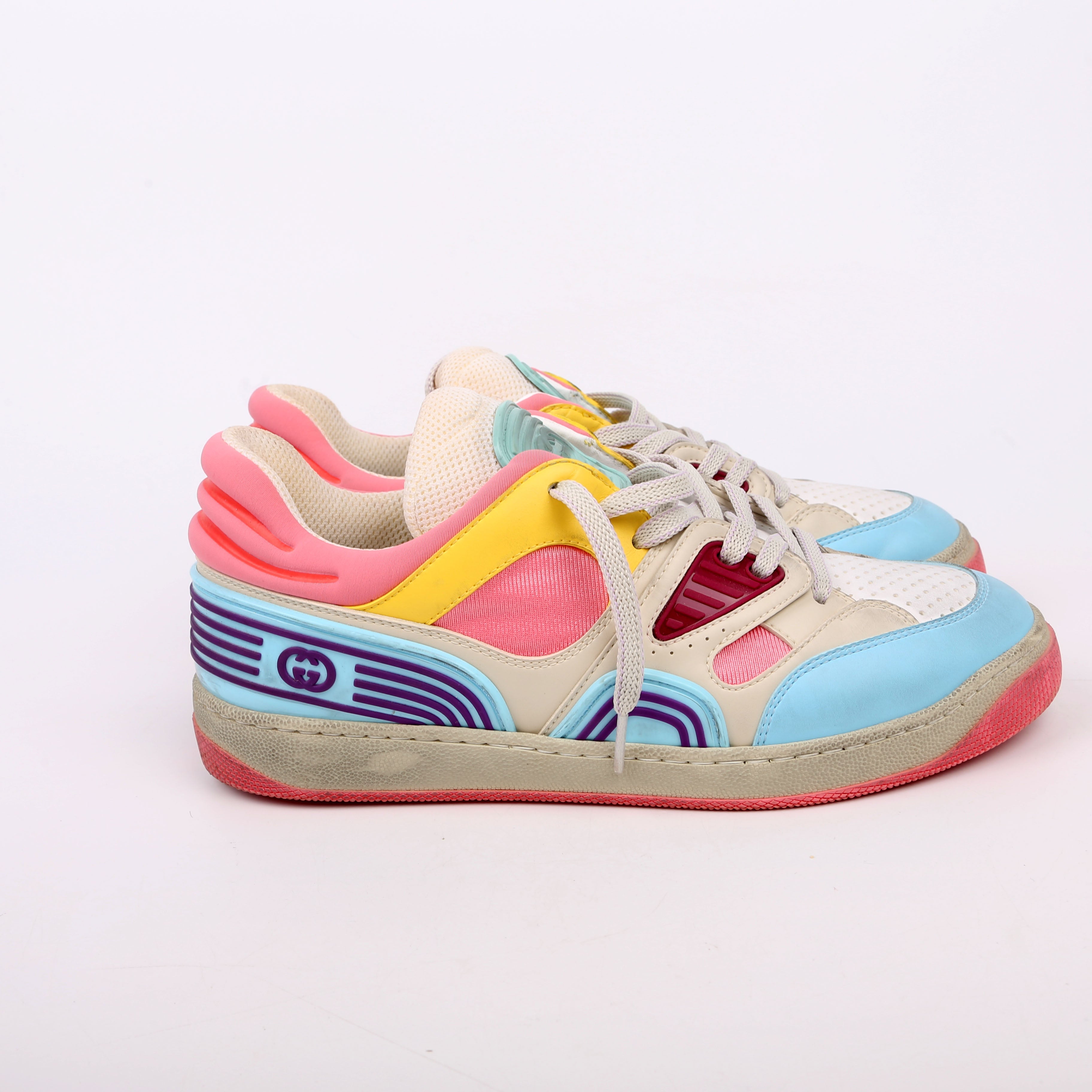 Gucci Basket Low Top Sneakers Size 38 Multicolor