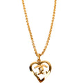 CC Heart Pendant Vintage Necklace Gold