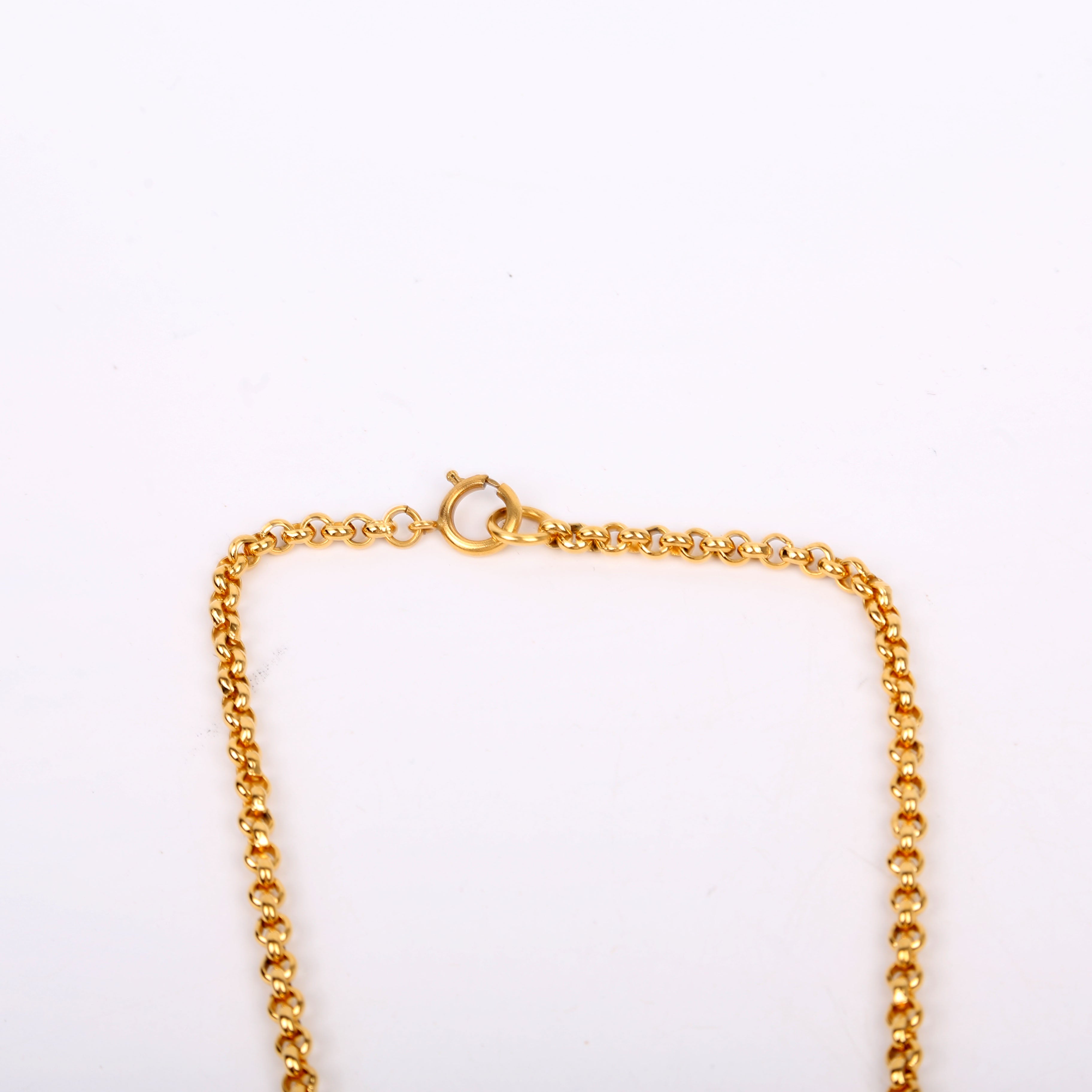 CC Heart Pendant Vintage Necklace Gold