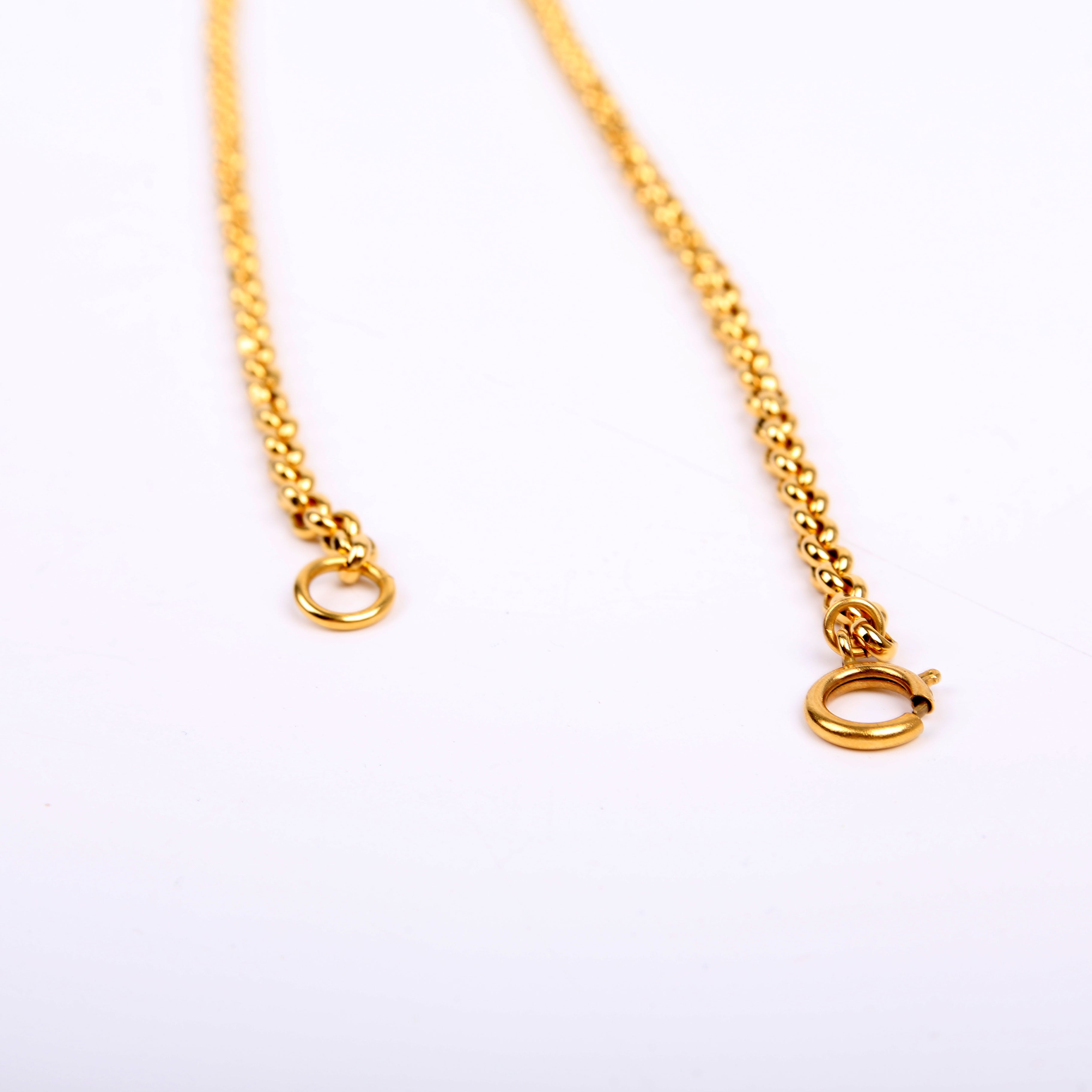 CC Heart Pendant Vintage Necklace Gold