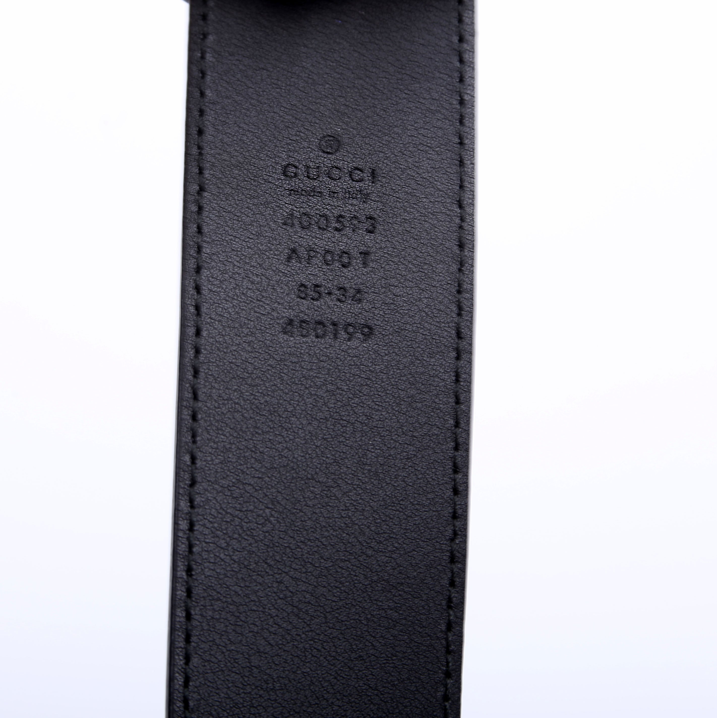 400593 Marmont GG Leather Belt Size 85/34 Black