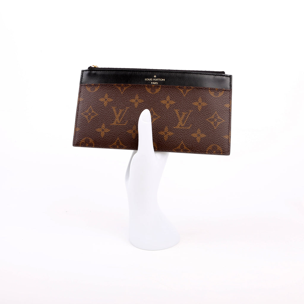 Slim Wallet Purse Monogram Black