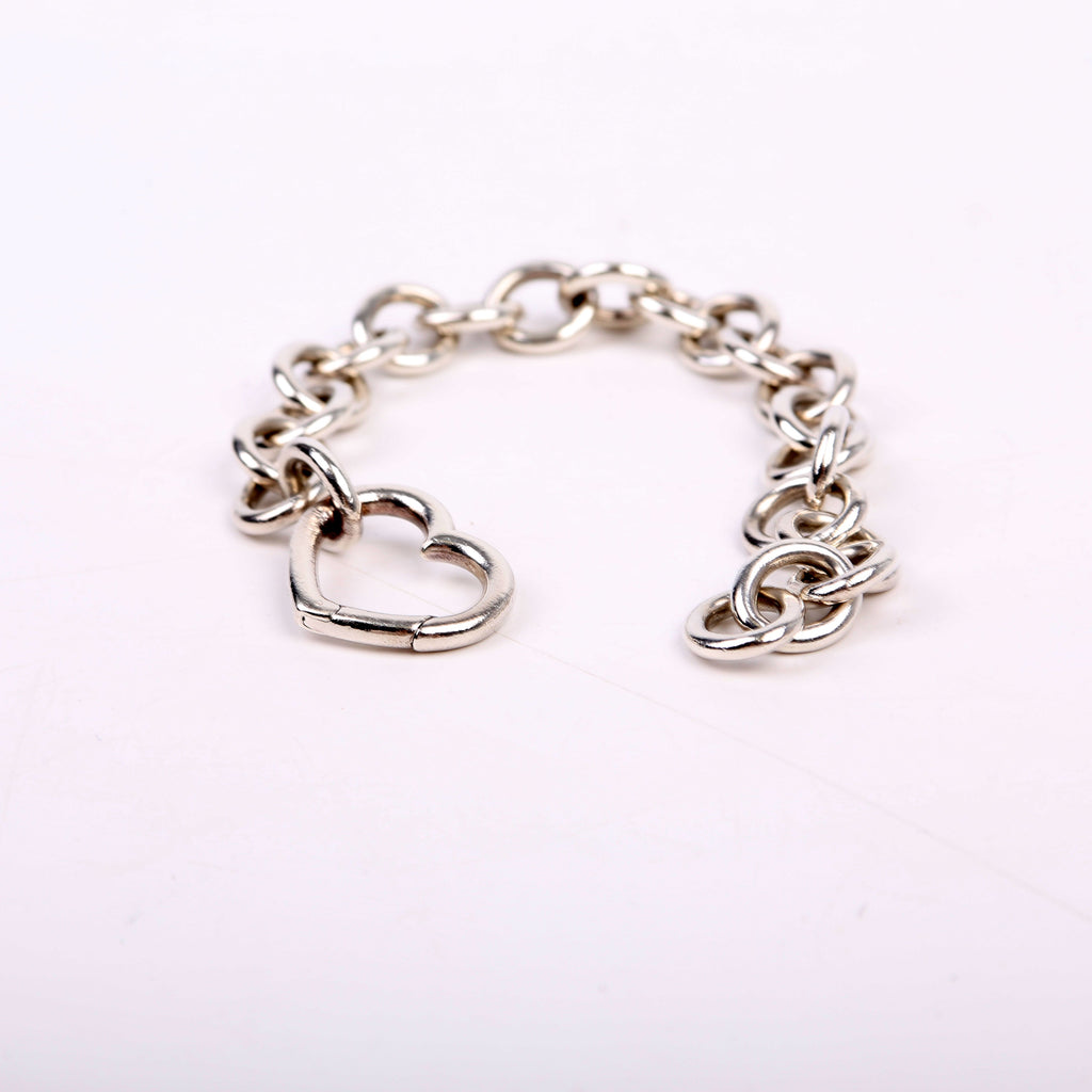 Open Heart Clasp Bracelet 925