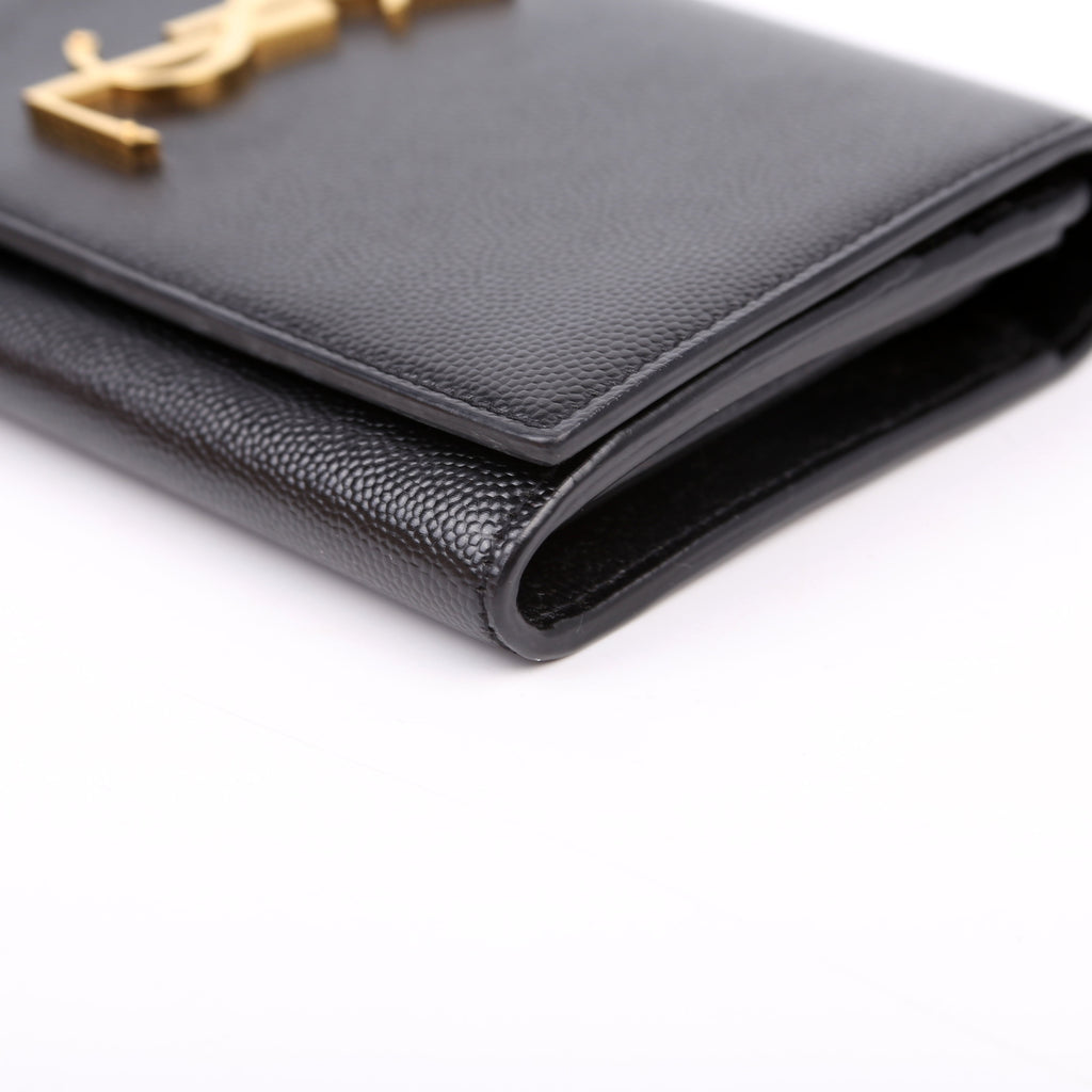 372266 Monogram Flap Wallet Black