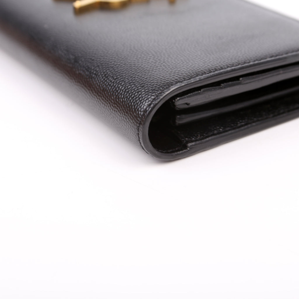 372266 Monogram Flap Wallet Black