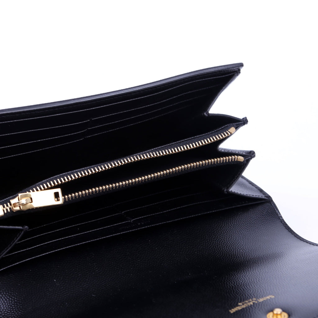 372266 Monogram Flap Wallet Black