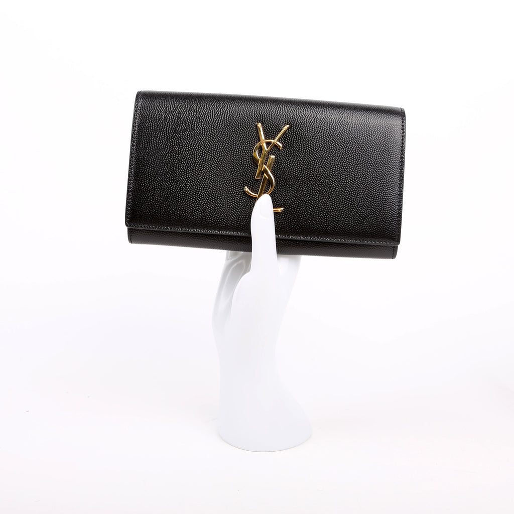 372266 Monogram Flap Wallet Black