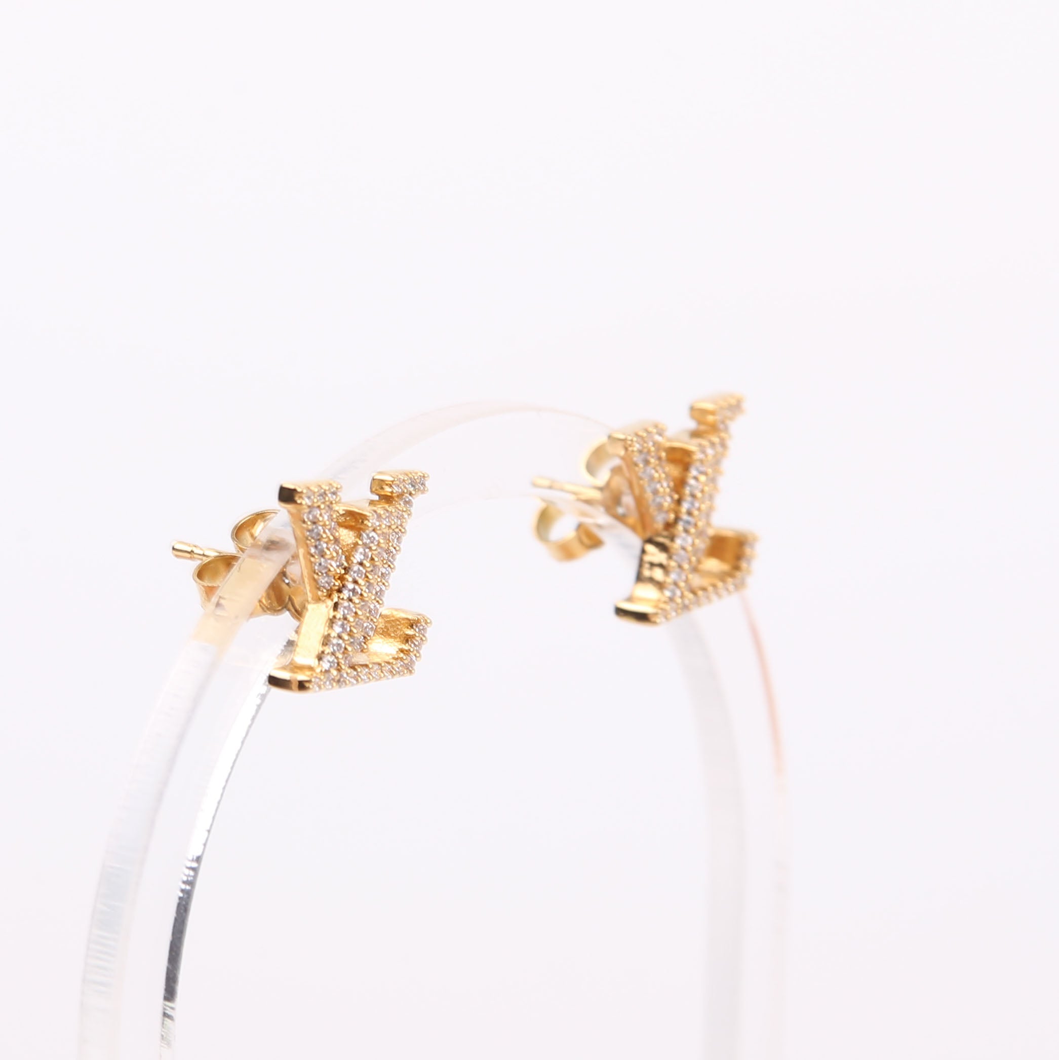 LV Iconic With Crystals Earrings Gold