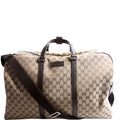 610105 GG Canvas Boston Duffle Brown/Tan