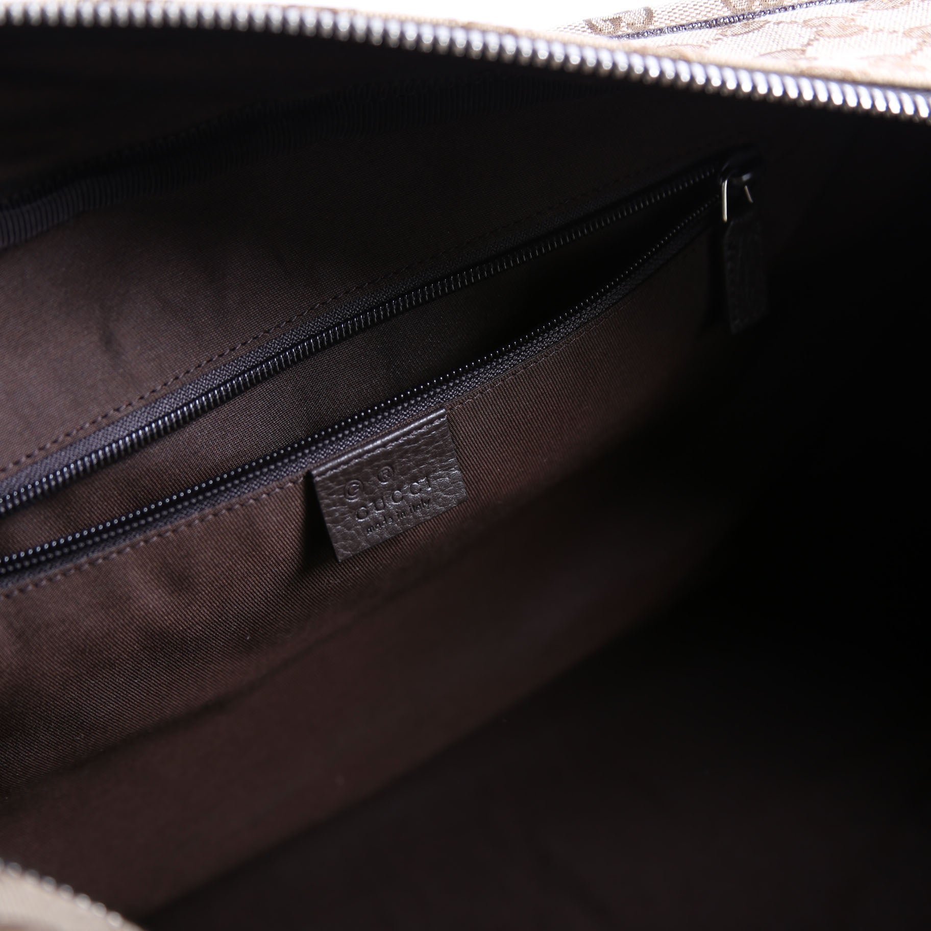 610105 GG Canvas Boston Duffle Brown/Tan