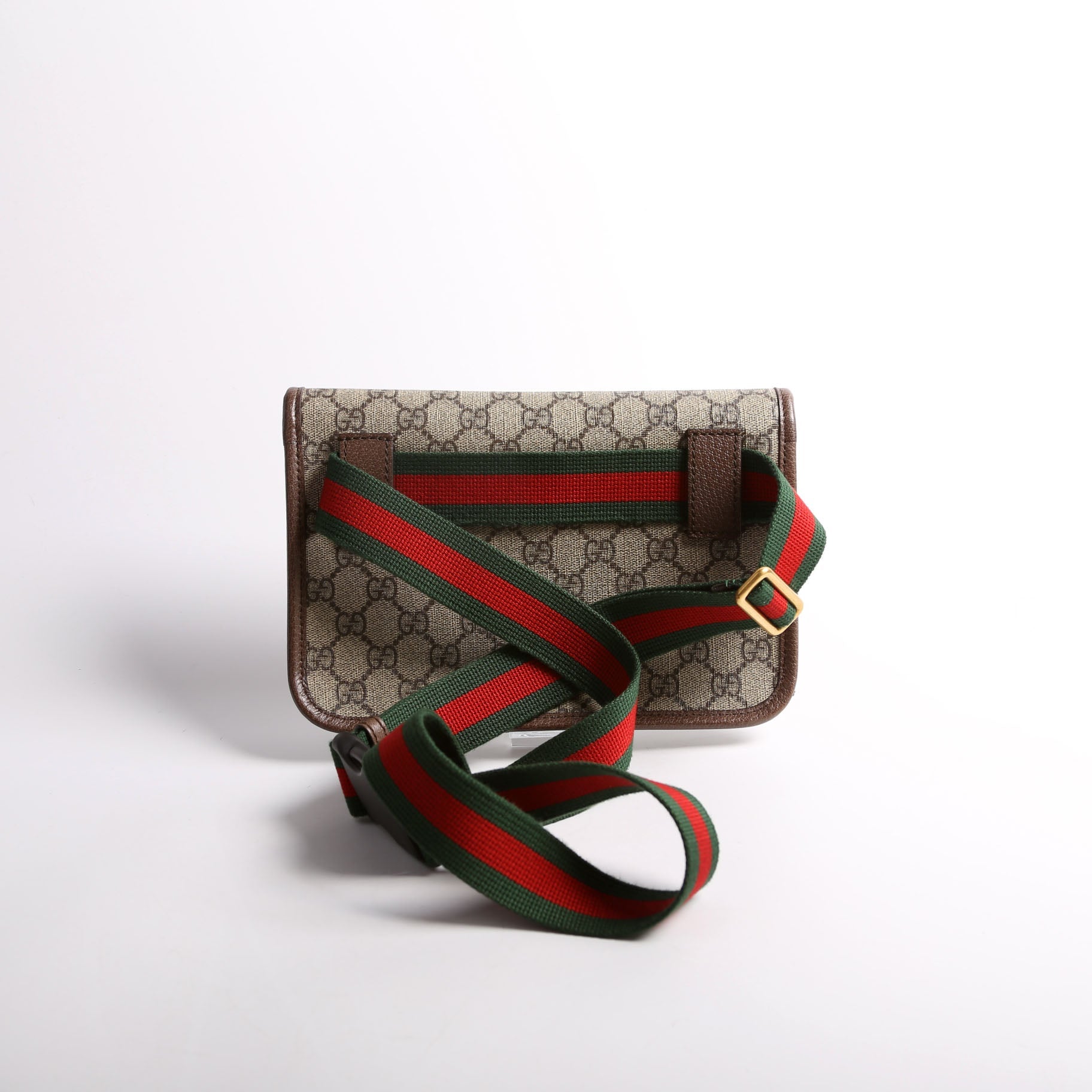 493930 GG Supreme Neo Web Belt Brown/Red/Green