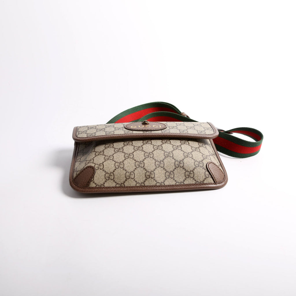 493930 GG Supreme Neo Web Belt Brown/Red/Green