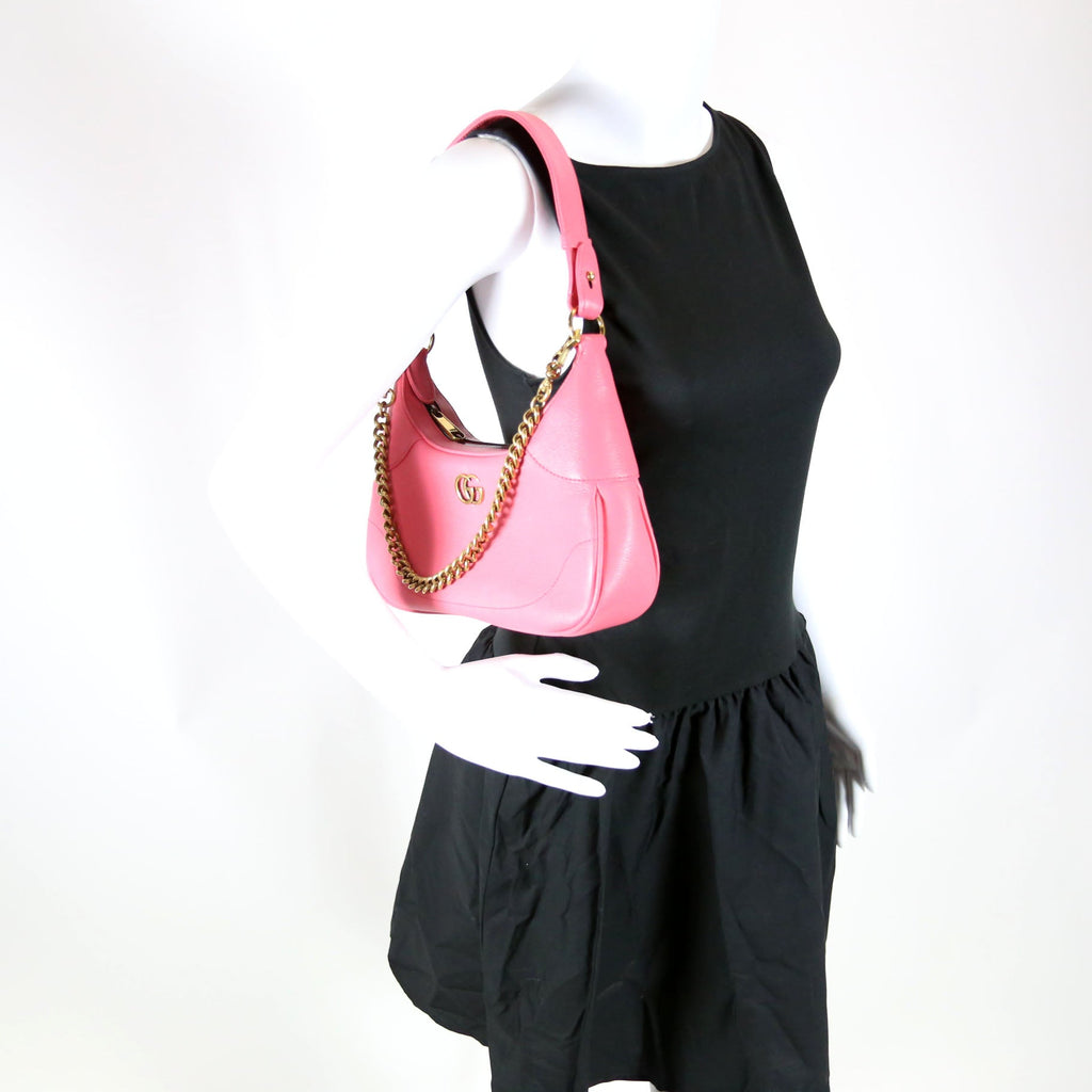 731817 Aphrodite Leather Small Shoulder Bag Pink/Gold