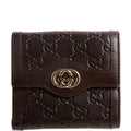 334457 Guccissima French Flap Wallet Brown
