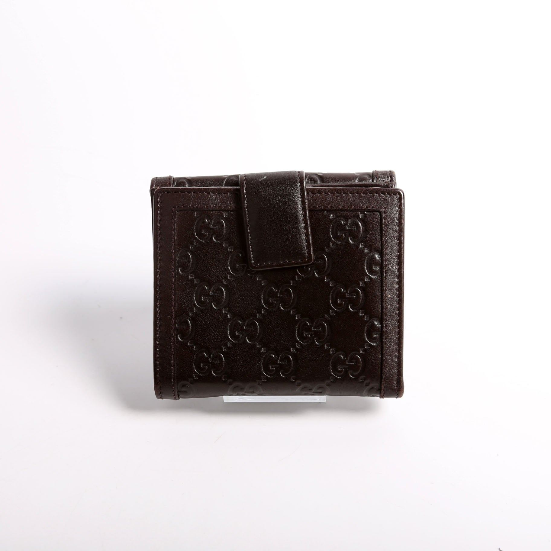 334457 Guccissima French Flap Wallet Brown