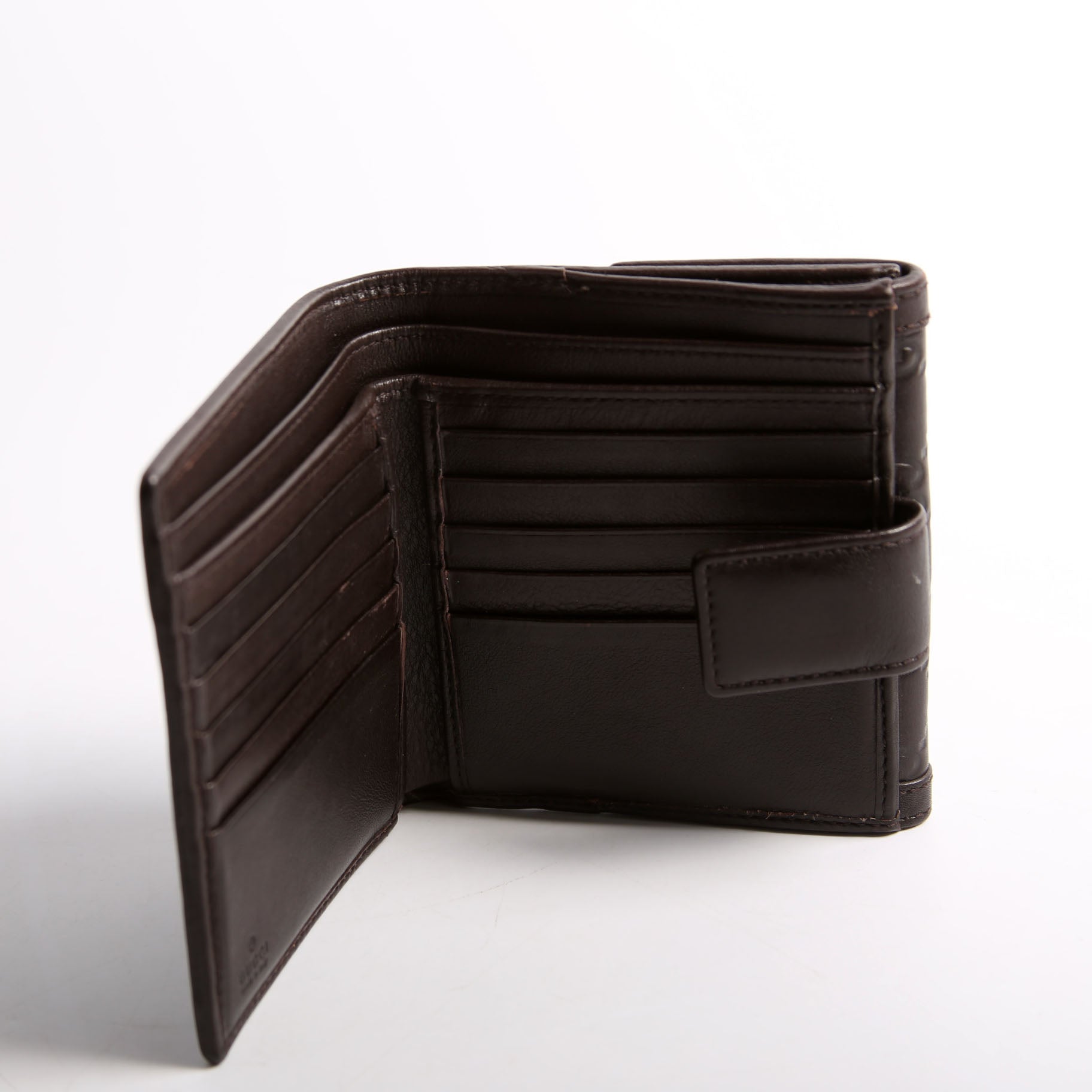 334457 Guccissima French Flap Wallet Brown