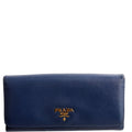 Saffiano Long Wallet Blue