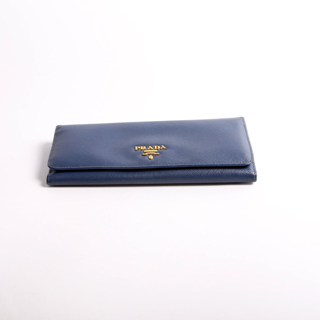 Saffiano Long Wallet Blue