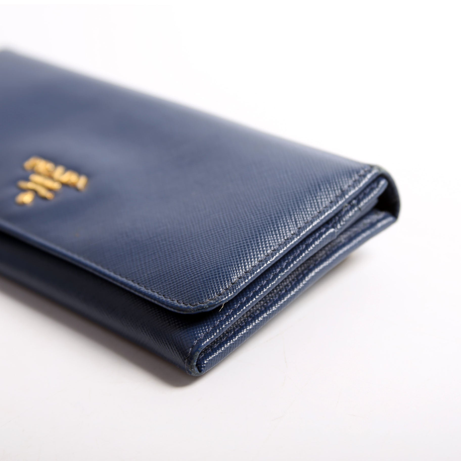 Saffiano Long Wallet Blue