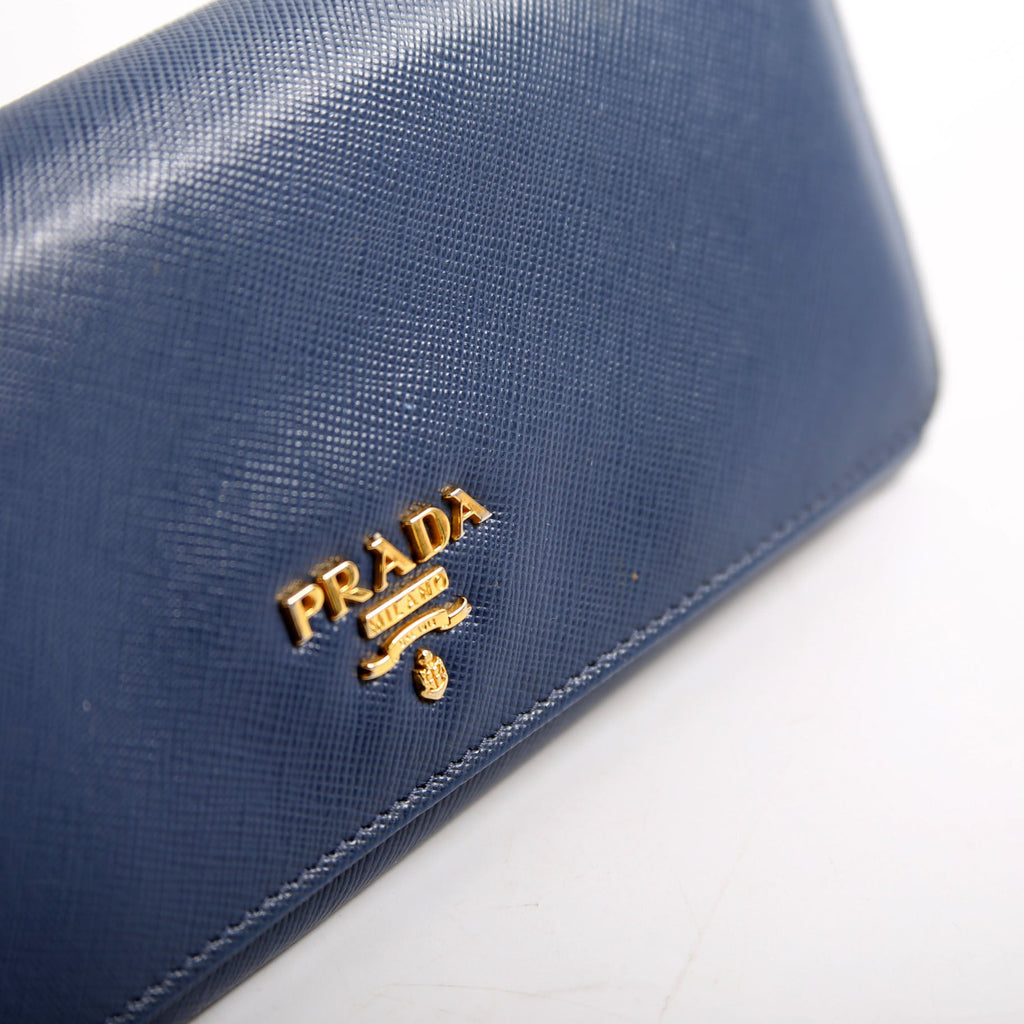 Saffiano Long Wallet Blue
