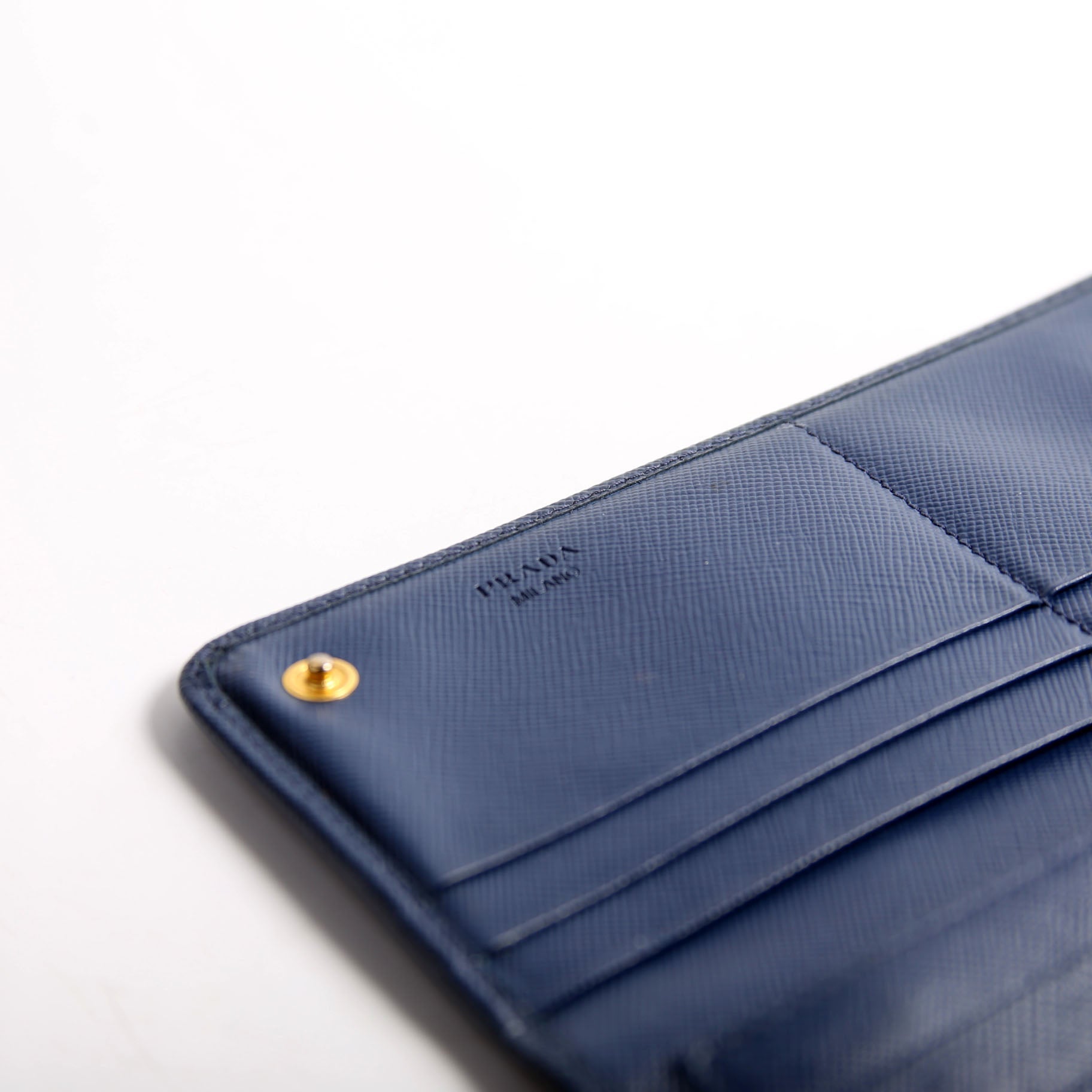 Saffiano Long Wallet Blue