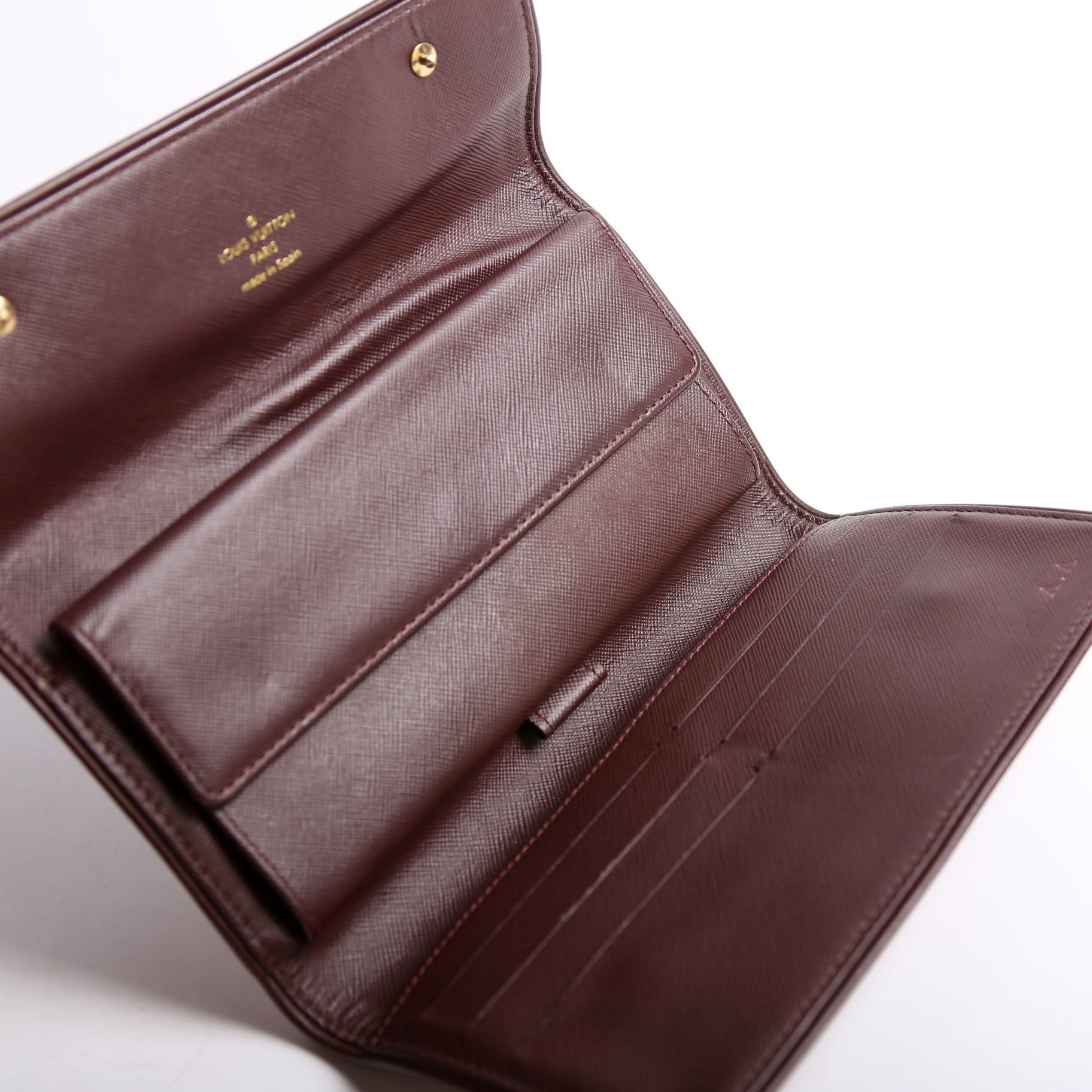 Porte Tresor Wallet Mini Lin Burgundy