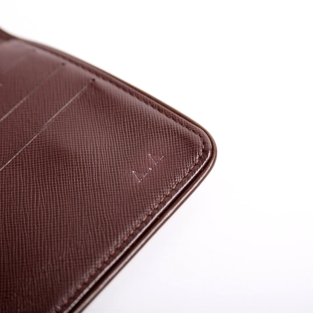 Porte Tresor Wallet Mini Lin Burgundy