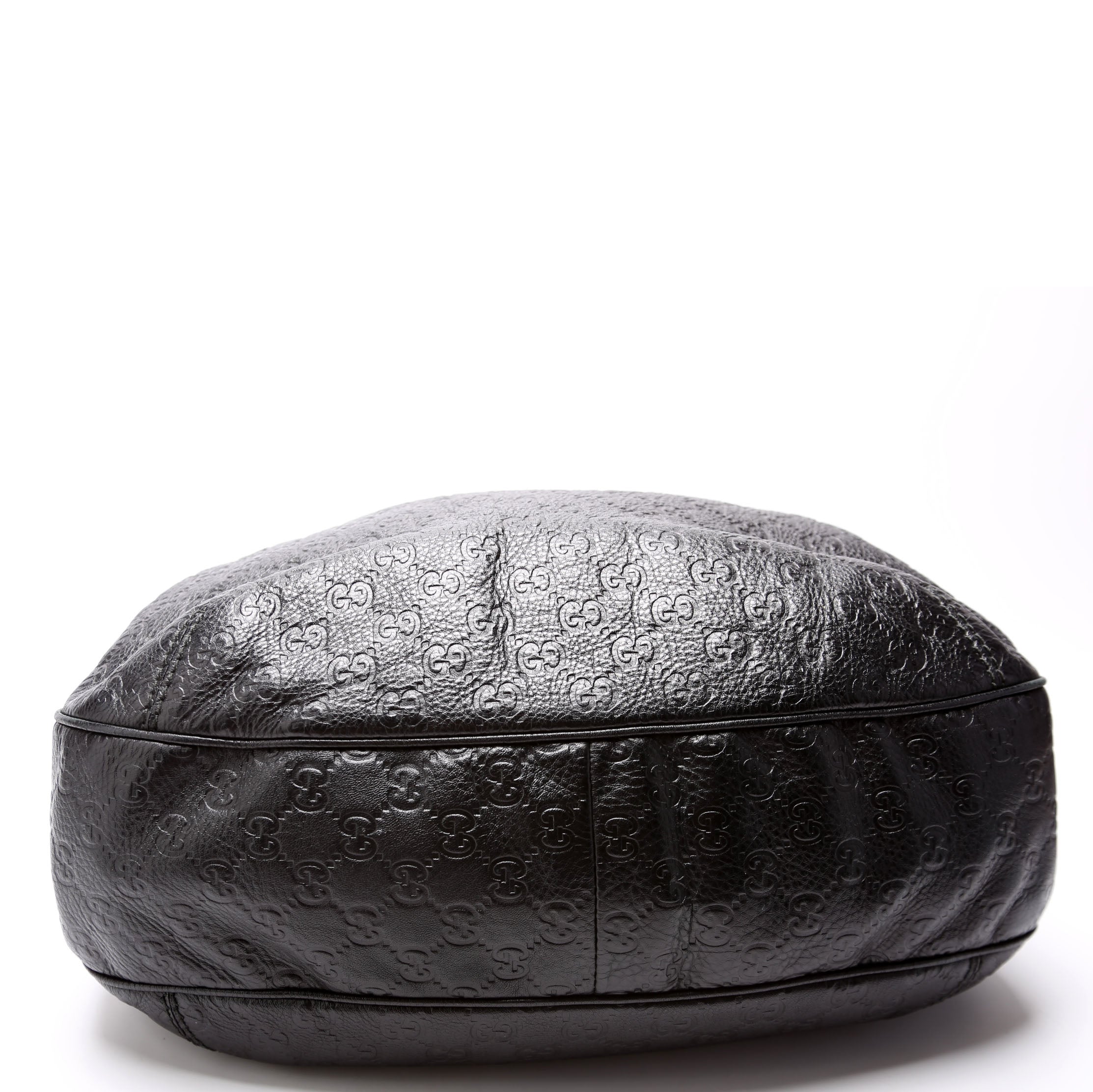 233604 GG Leather Large Hobo Black