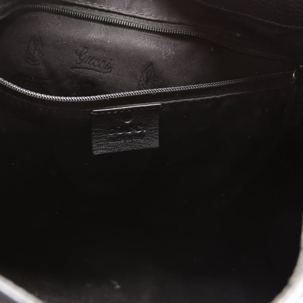 233604 GG Leather Large Hobo Black