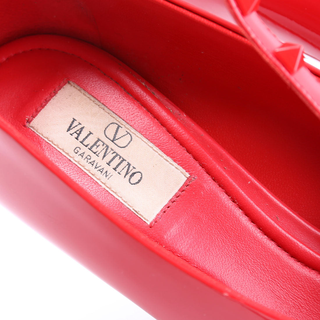 Rockstud Ankle Stap Pumps Size 39.5 Red