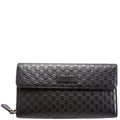 Gucci 449364 Micro Guccissima Long Wallet Black
