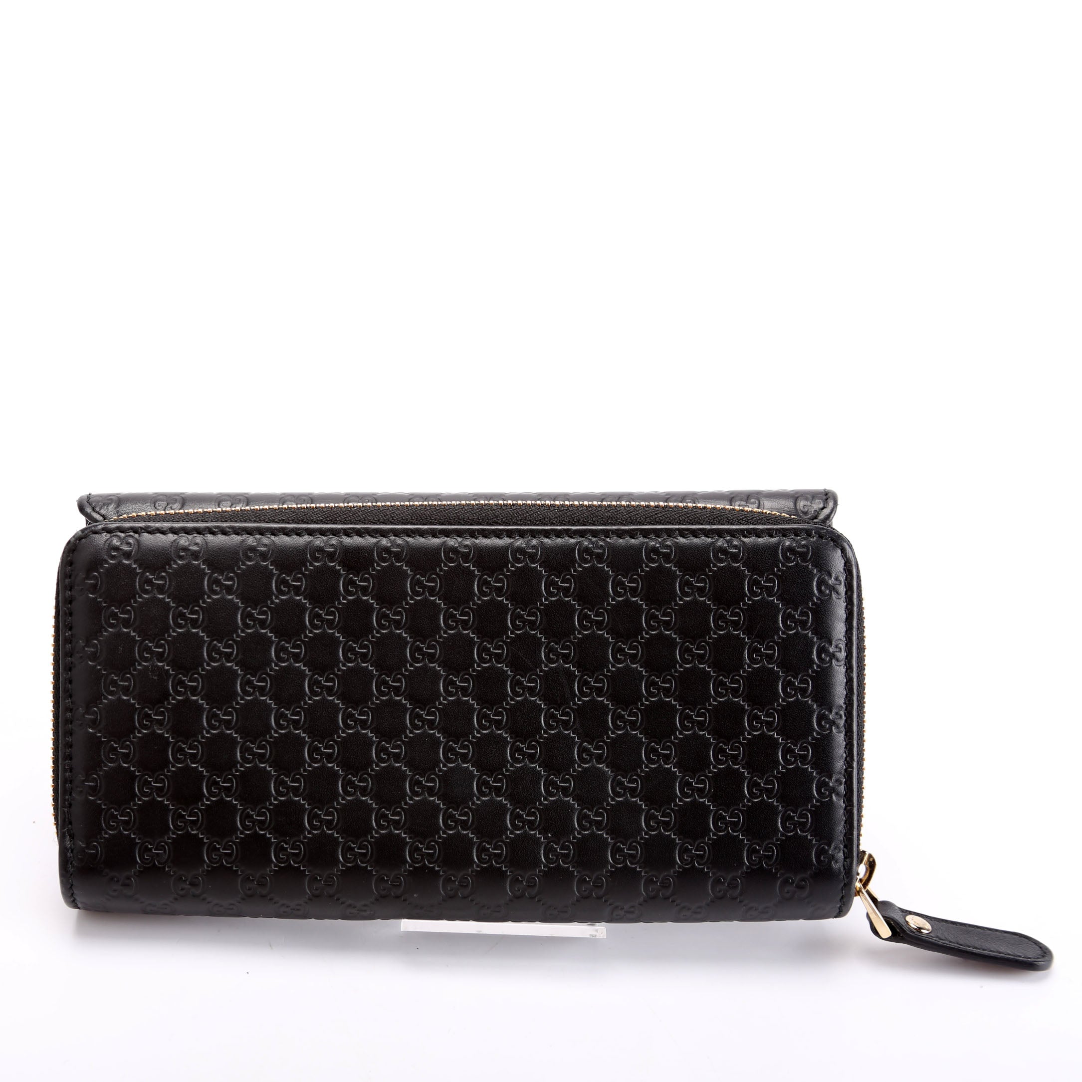 Gucci 449364 Micro Guccissima Long Wallet Black