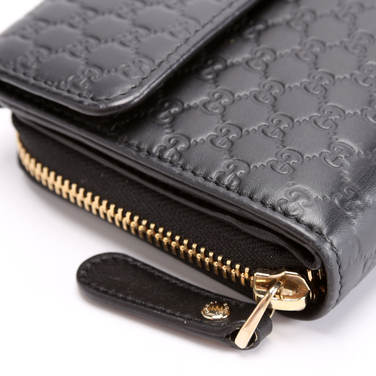 Gucci 449364 Micro Guccissima Long Wallet Black