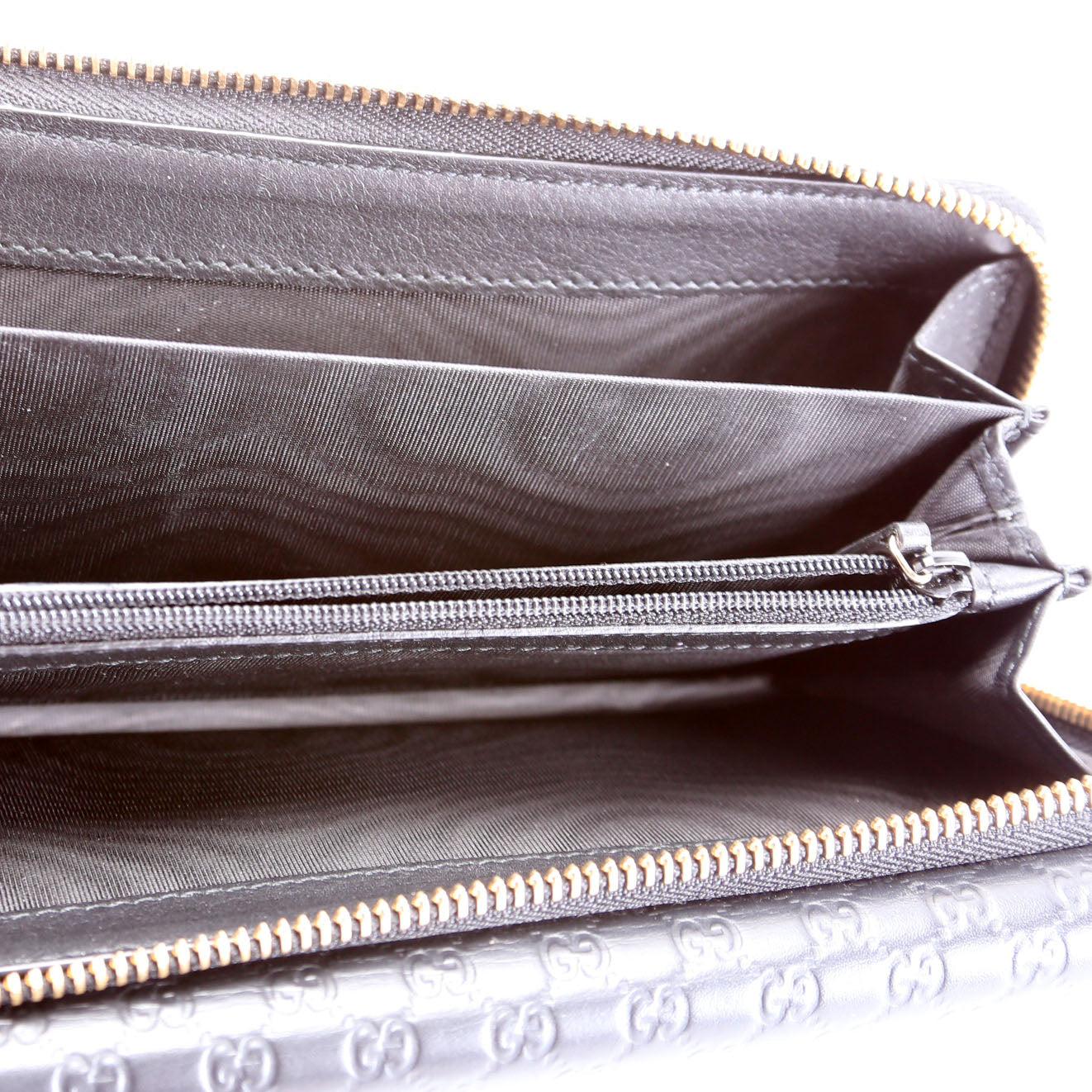 Gucci 449364 Micro Guccissima Long Wallet Black
