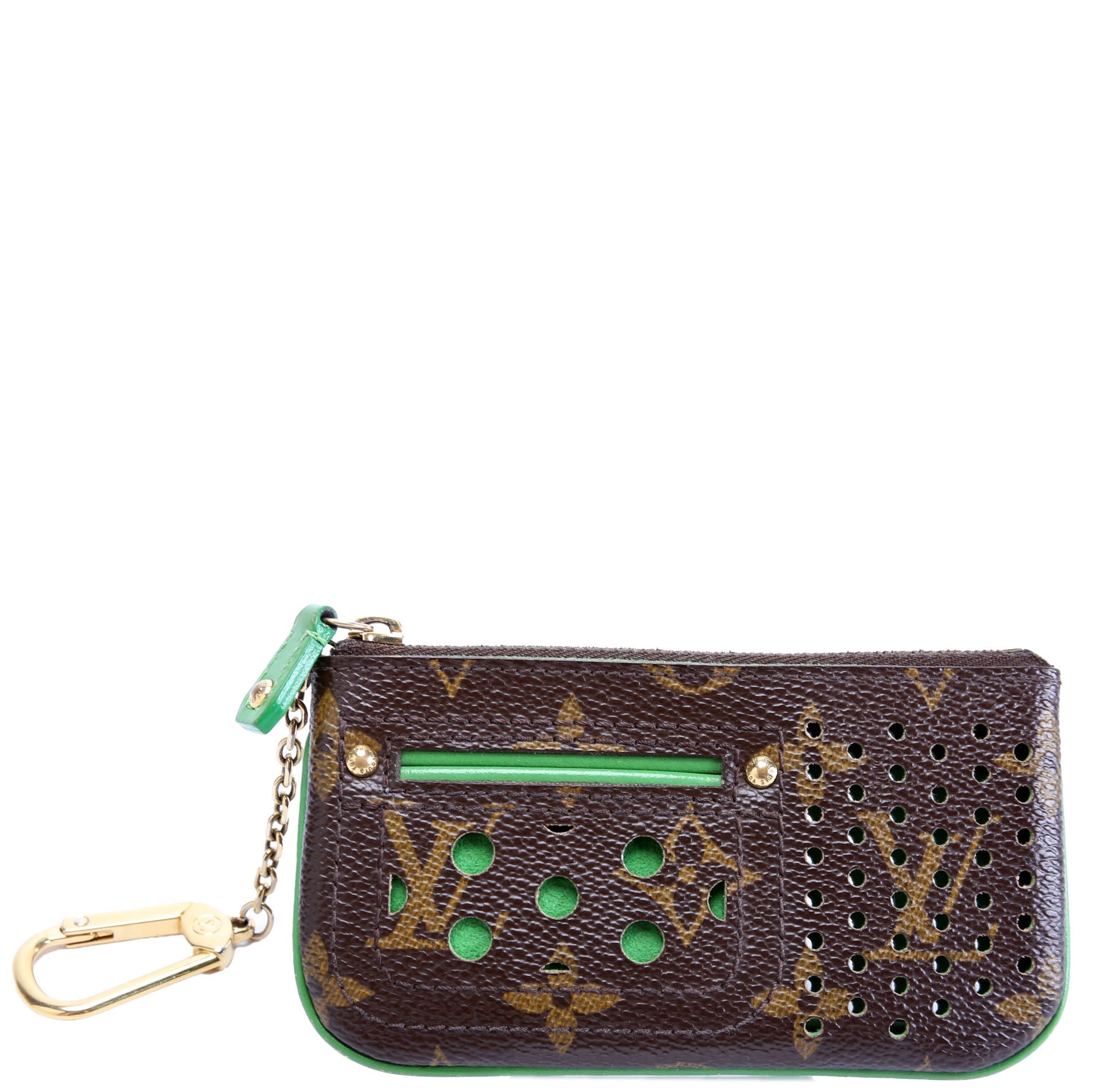 Pochette Cles Monogram Perforated Green