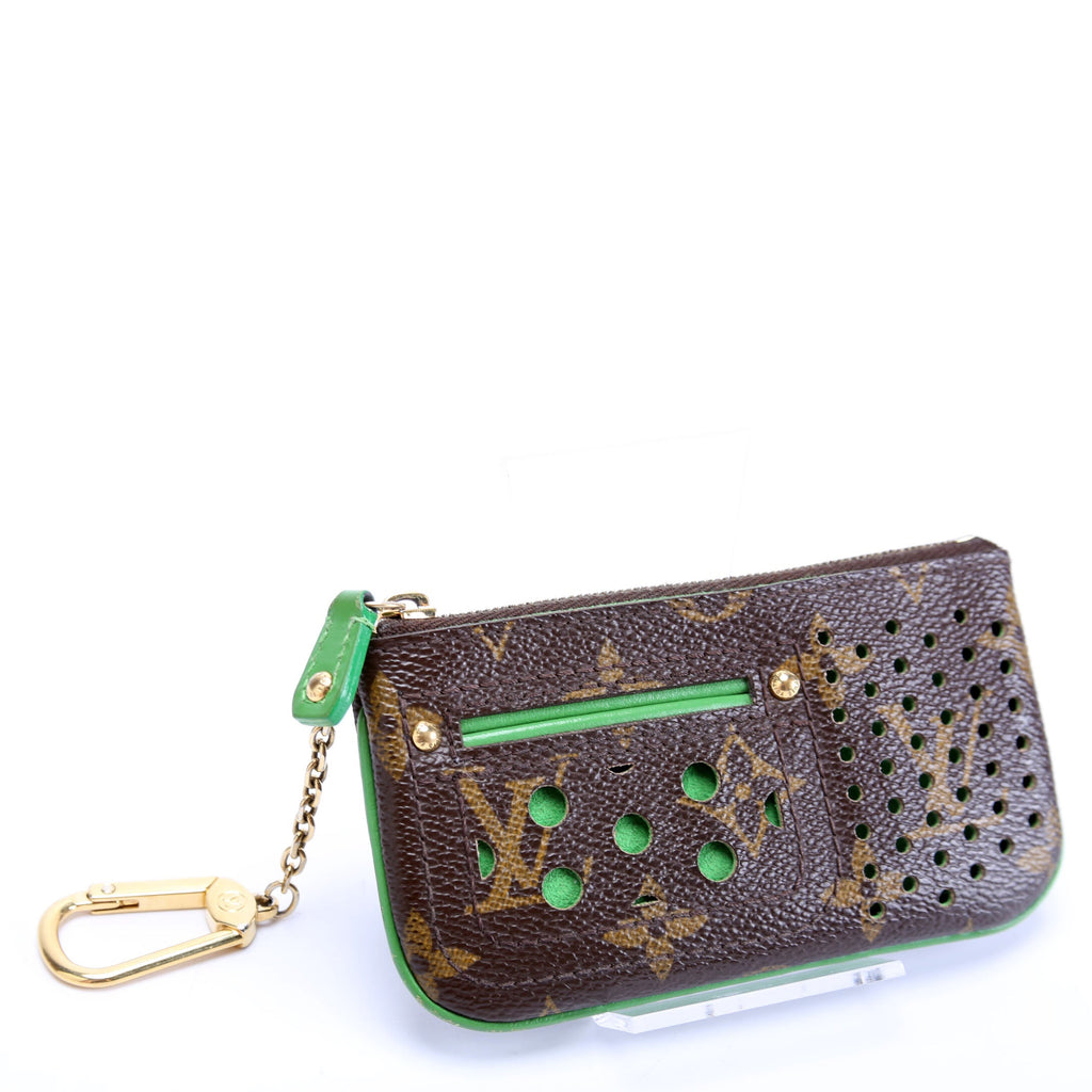 Pochette Cles Monogram Perforated Green