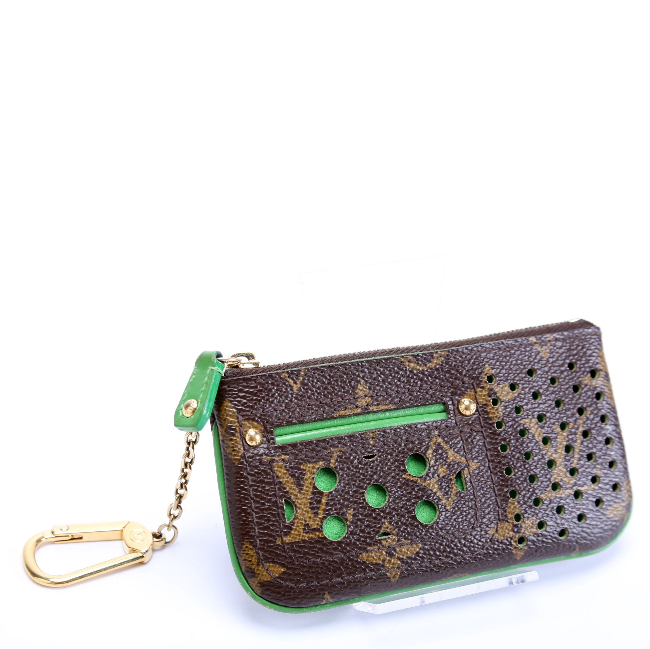 Pochette Cles Monogram Perforated Green