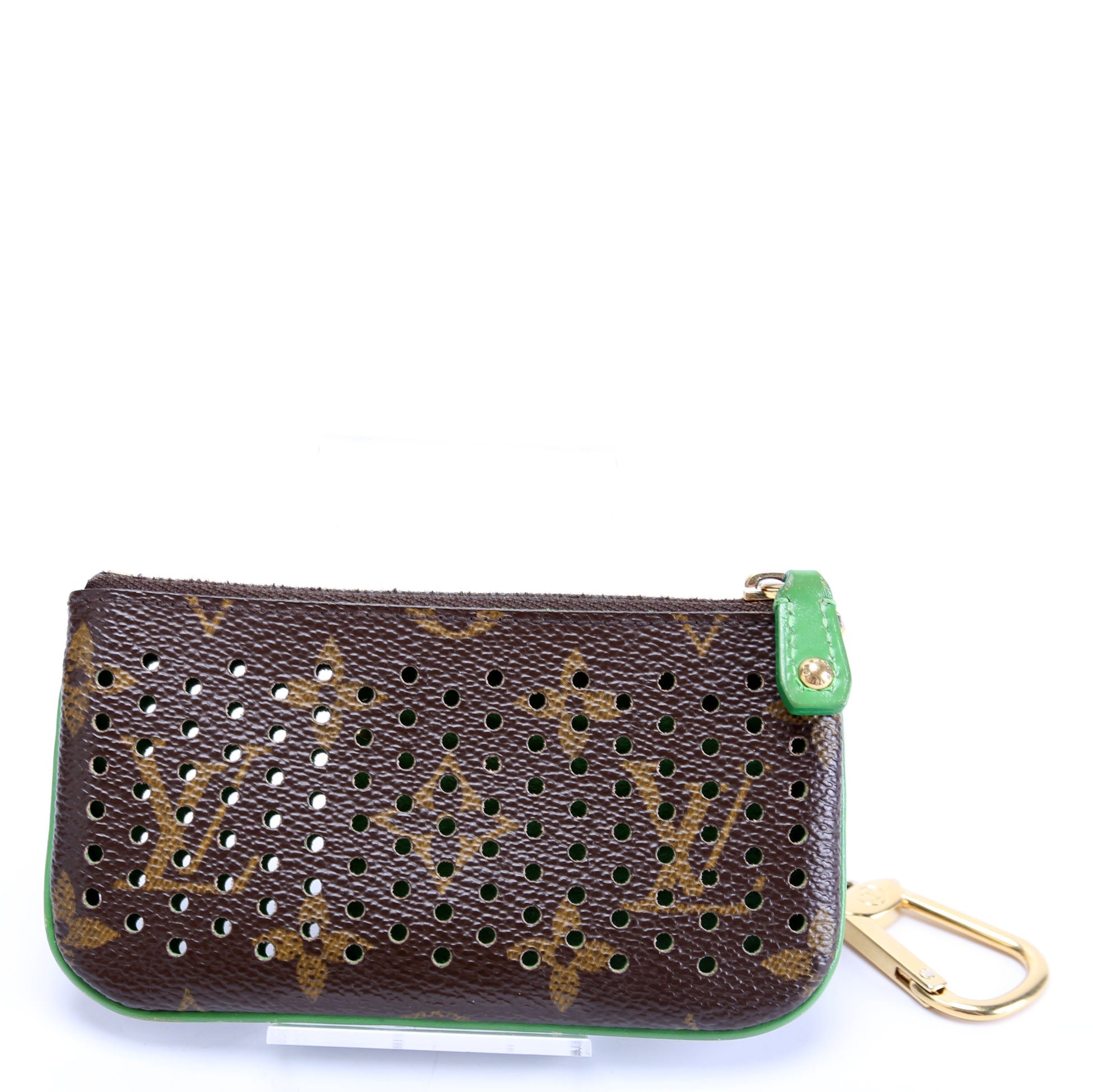 Pochette Cles Monogram Perforated Green