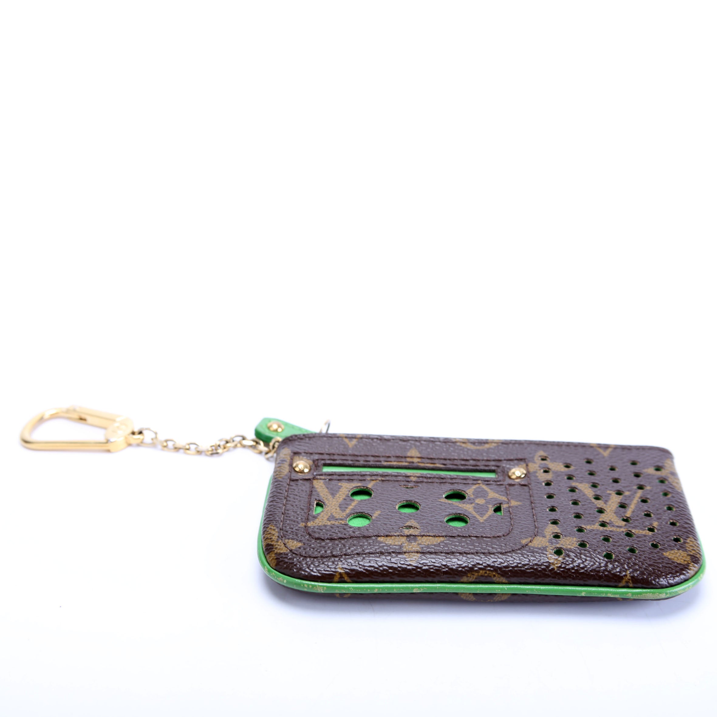Pochette Cles Monogram Perforated Green