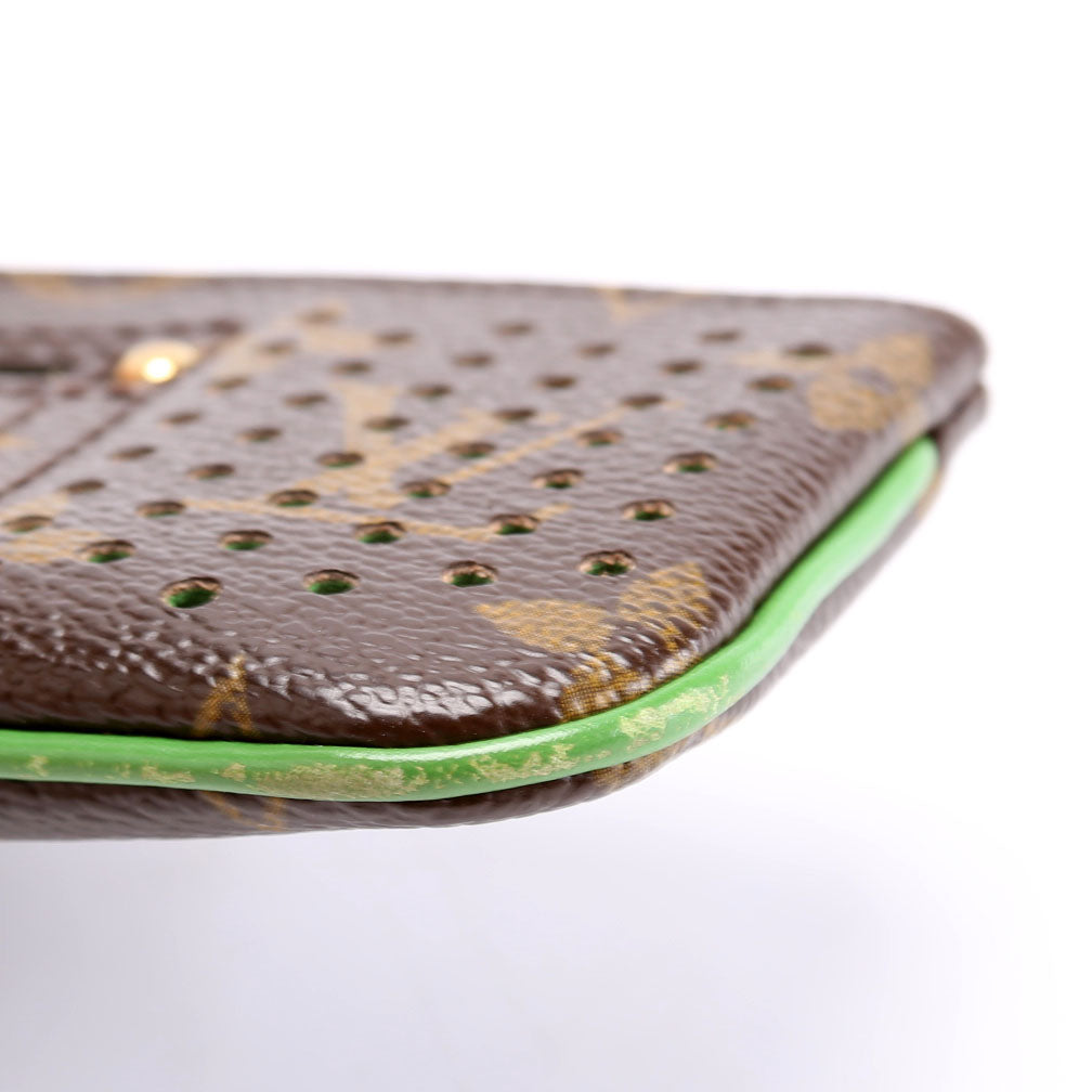 Pochette Cles Monogram Perforated Green
