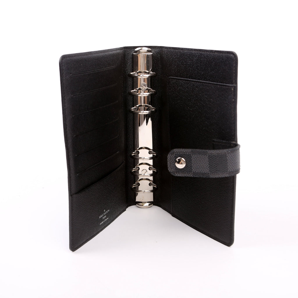 Agenda Medium Ring Damier Graphite