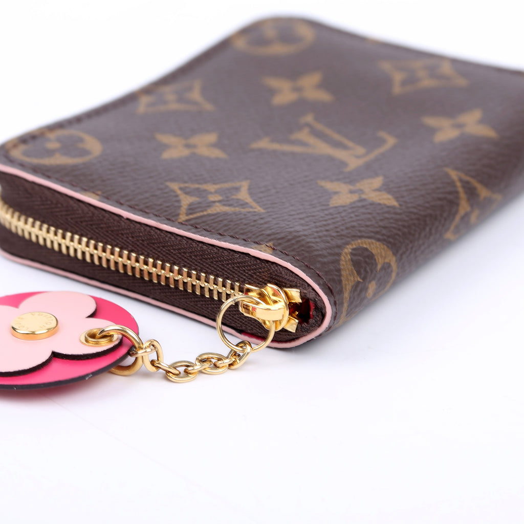 Zippy Coin Purse Flower Monogram Pink