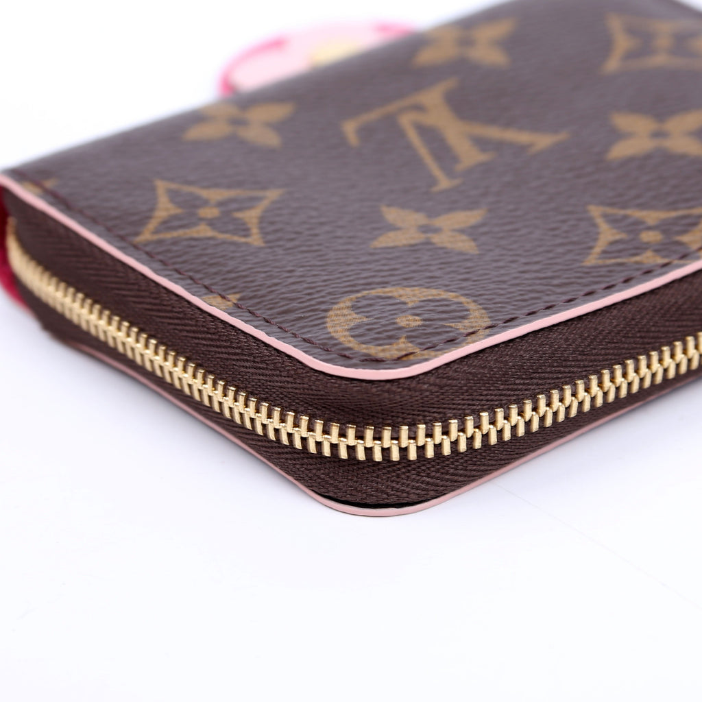 Zippy Coin Purse Flower Monogram Pink