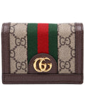 523155 Ophidia GG Card Case Wallet Brown