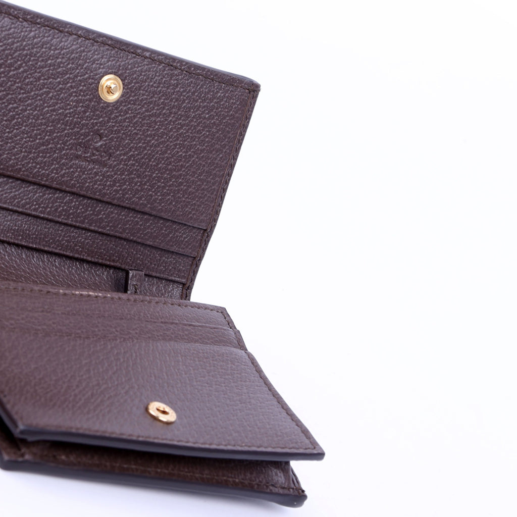 523155 Ophidia GG Card Case Wallet Brown