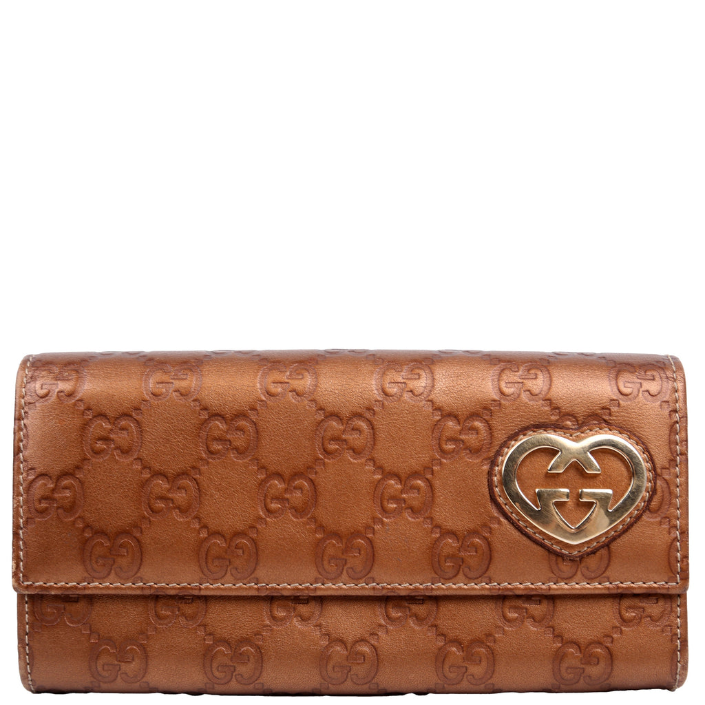 245728 Guccissima Lovelry Heart Continental Wallet Bronze