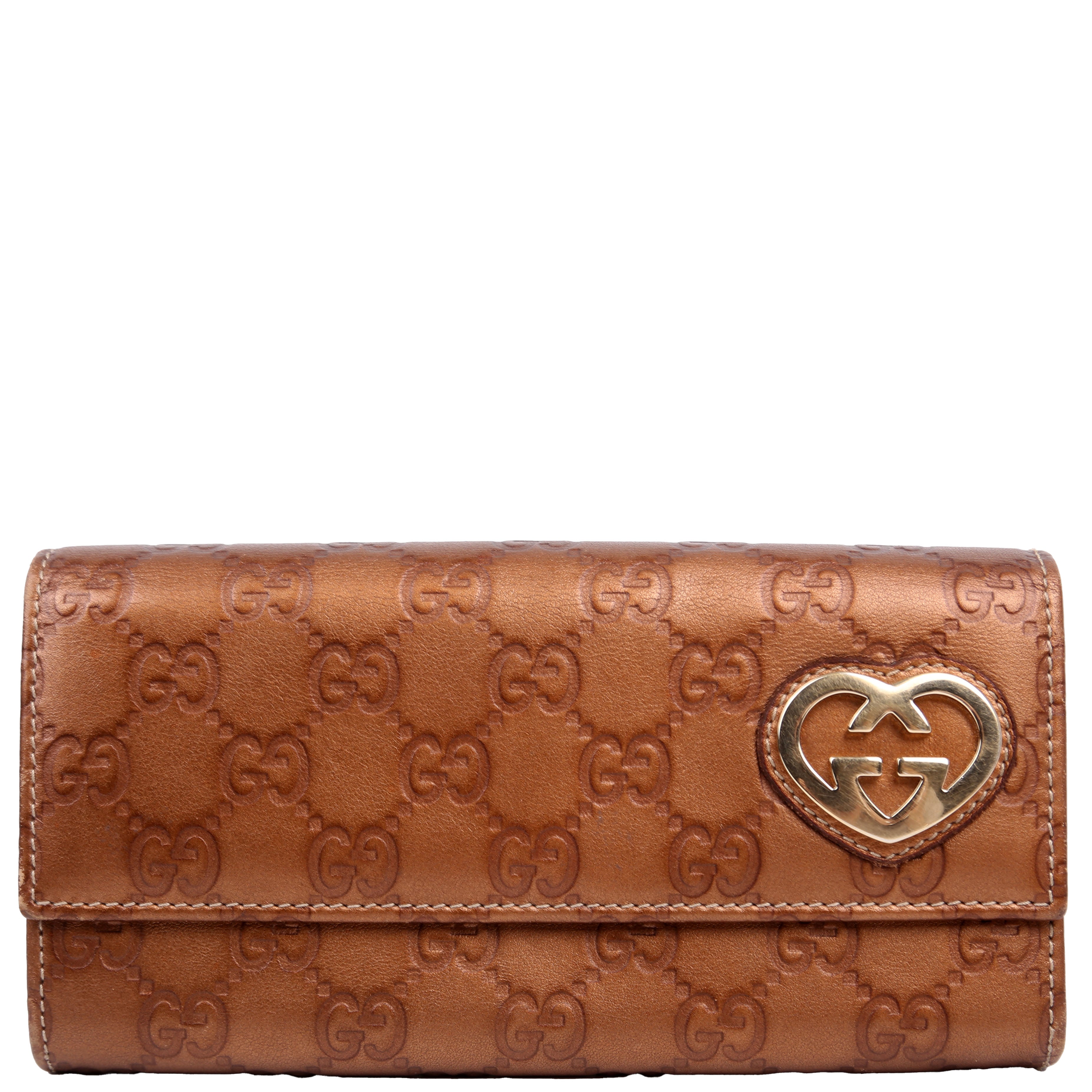 245728 Guccissima Lovelry Heart Continental Wallet Bronze