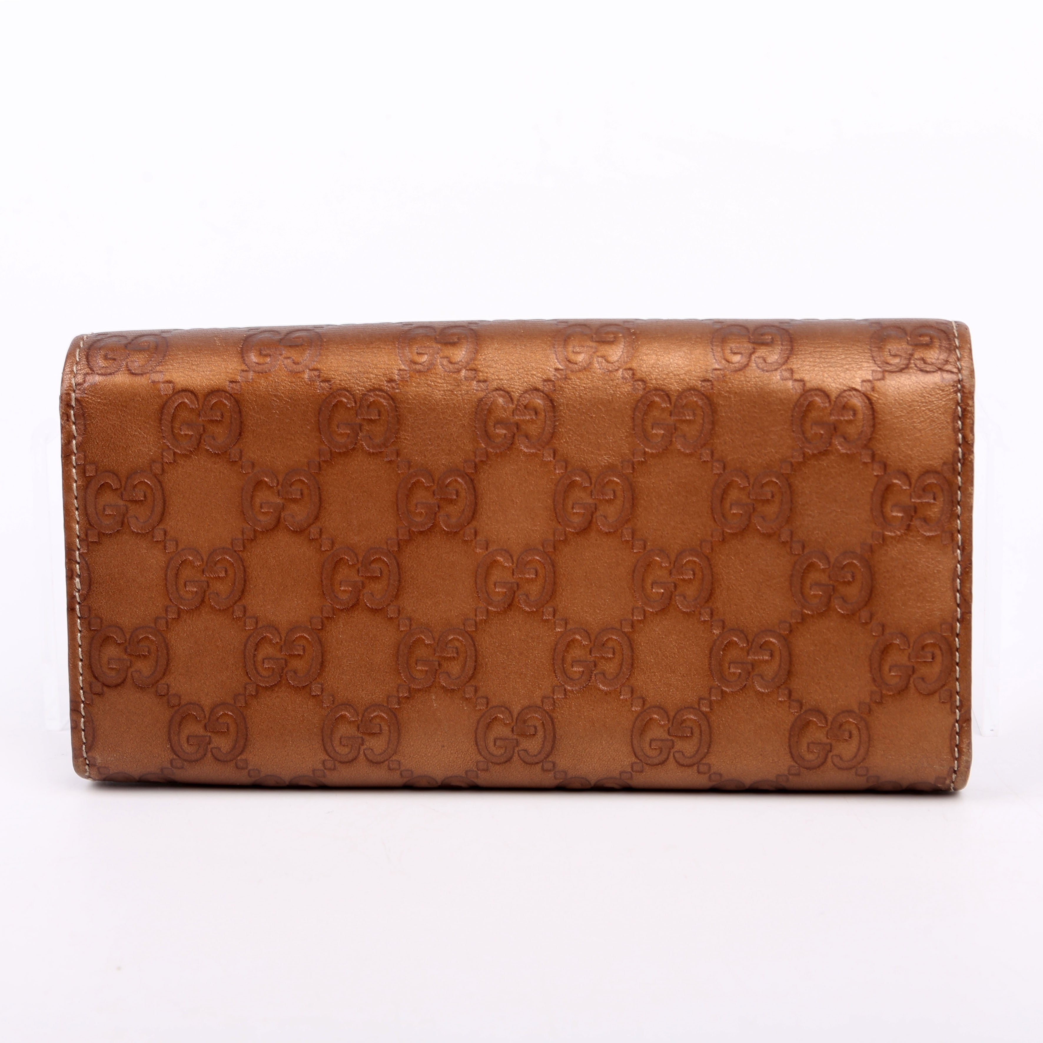 245728 Guccissima Lovelry Heart Continental Wallet Bronze