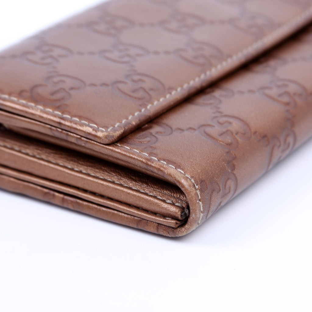 245728 Guccissima Lovelry Heart Continental Wallet Bronze